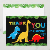 Cute Dinosaur Birthday Hartelijk dank Bedankkaart (Voorkant / Achterkant)