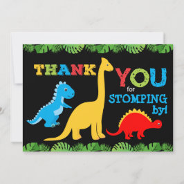 Cute Dinosaur Birthday Hartelijk dank Bedankkaart
