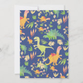 Cute Dinosaur Birthday Invitation Kaart (Achterkant)