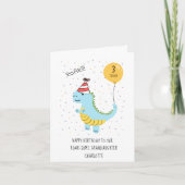 Cute Dinosaur Birthday Kaart - Custom (Voorkant)