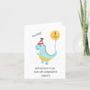 Cute Dinosaur Birthday Kaart - Custom