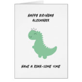 Cute Dinosaur Birthday Kaart, leuk. Custom (Voorkant)