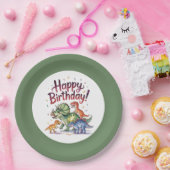 Cute Dinosaur Birthday Papieren Bordje (Feest)