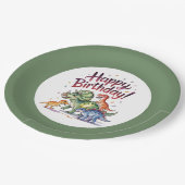 Cute Dinosaur Birthday Papieren Bordje (Gekanteld)