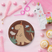 Cute Dinosaur Birthday Party Borden Tablewar Papieren Bordje (Feest)