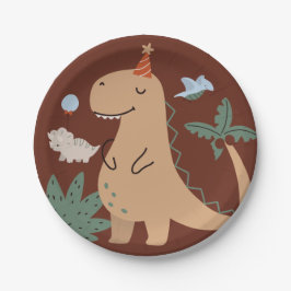 Cute Dinosaur Birthday Party Borden Tablewar Papieren Bordje