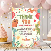 Cute Dinosaur Birthday Party Hartelijk dank Bedankkaart