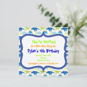 Cute Dinosaur Birthday Party Invitation Sjablonen Kaart (Staand voorkant)