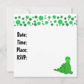 Cute Dinosaur Birthday Party Kaart (Achterkant)
