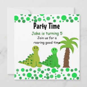 Cute Dinosaur Birthday Party Kaart