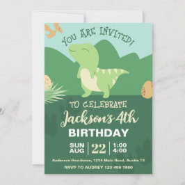 Cute Dinosaur Birthday Party Kaart