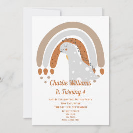 Cute Dinosaur Birthday Party Kaart