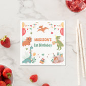 Cute Dinosaur Birthday Party Napkins Servet (Insitu)