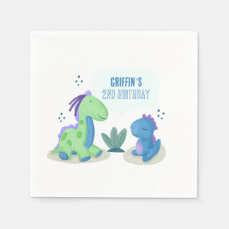 Cute Dinosaur Birthday Party Napkins Servet