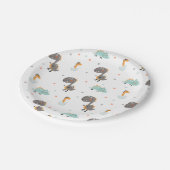 Cute Dinosaur Birthday Party Papieren Bordje (Gekanteld)