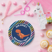 Cute Dinosaur Birthday Party Papieren Bordje (Feest)