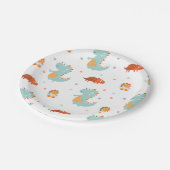 Cute Dinosaur Birthday Party Papieren Bordje (Gekanteld)