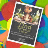 Cute Dinosaur Birthday Party Personalized Kaart