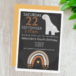 Cute Dinosaur Birthday Party Personalized Kaart