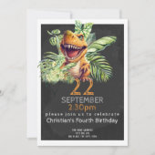 Cute Dinosaur Birthday Party Personalized Kaart (Voorkant)