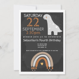 Cute Dinosaur Birthday Party Personalized Kaart