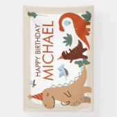 Cute Dinosaur Birthday Party Welcome Banner Sign (Verticaal)