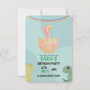 Cute Dinosaur Birthday Save The Date