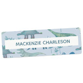 Cute Dinosaur Blue Custom Name Labels