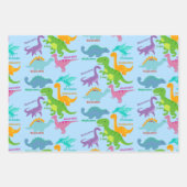Cute Dinosaur Blue Inpakpapier Vel (Voorkant 2)