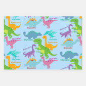 Cute Dinosaur Blue Inpakpapier Vel (Voorkant)