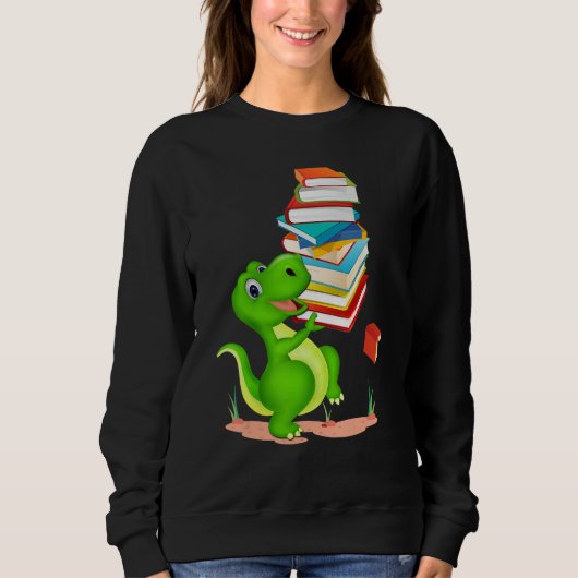 Cute Dinosaur Book Reading For Women Men Trui (Voorkant)