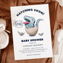 Cute Dinosaur Boy Baby shower Hatching Snel Kaart
