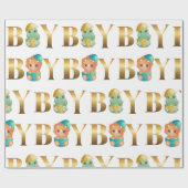 Cute Dinosaur boy babydouche Cadeaupapier (Vlak)