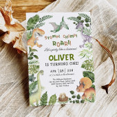 Cute Dinosaur Boy Birthday Jurassic Dino Party Kaart