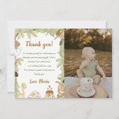 Cute Dinosaur Boy Verjaardag Bedankkaart Foto Kaart (Voorkant)