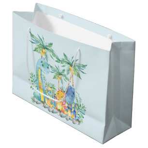 Cute Dinosaur Boys Baby shower Gift Bag Large Cadeautasje