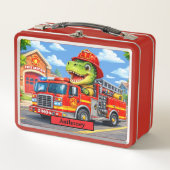 Cute Dinosaur Brandweerwagen Kinderen T Rex (Voorkant)