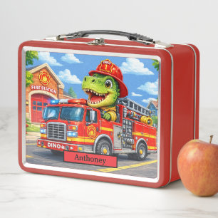 Cute Dinosaur Brandweerwagen Kinderen T Rex