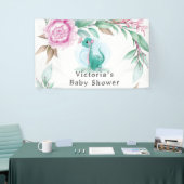 Cute Dinosaur Butterfly Pink Peony Baby shower Spandoek (Beurs)