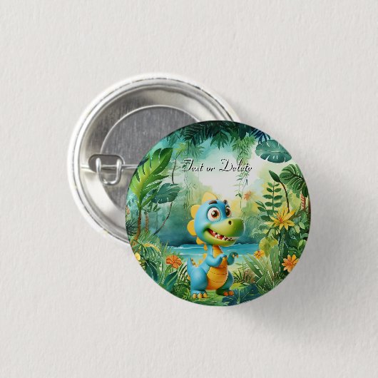 Cute Dinosaur Button (Voorkant /achterkant)