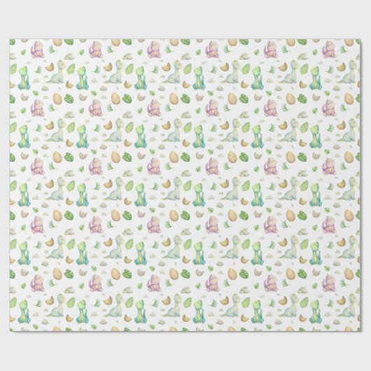 Cute Dinosaur Cadeaupapier (Vlak)