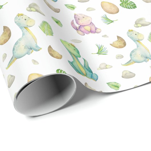 Cute Dinosaur Cadeaupapier (Rol Hoek)