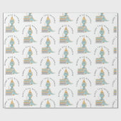 Cute Dinosaur Cake Happy 1st Birthday Cadeaupapier (Vlak)