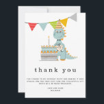 Cute Dinosaur Cake Kids Birthday Hartelijk dank Bedankkaart<br><div class="desc">Cute Dinosaur Cake Kids Birthday Hartelijk dank. De kopbal is groot in stijlvolle kleine letters met de details onder. Pas de tekst eenvoudig aan uw eigen details aan.</div>