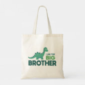Cute dinosaur cartoon big brother boy tote bag (Achterkant)