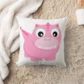 Cute Dinosaur Cartoon Roze Kinder Sierkussen (Deken)