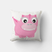 Cute Dinosaur Cartoon Roze Kinder Sierkussen (Voorkant)