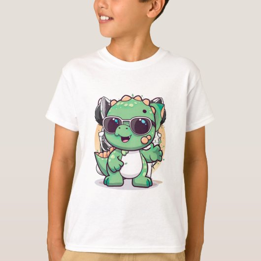 Cute Dinosaur Cartoon T-shirt (Voorkant)