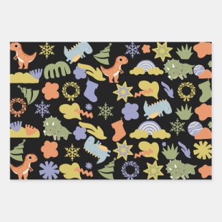 Cute Dinosaur Christmas Wrapping Paper