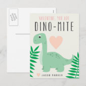 Cute Dinosaur Classroom Valentijn Briefkaart (Voorkant / Achterkant)